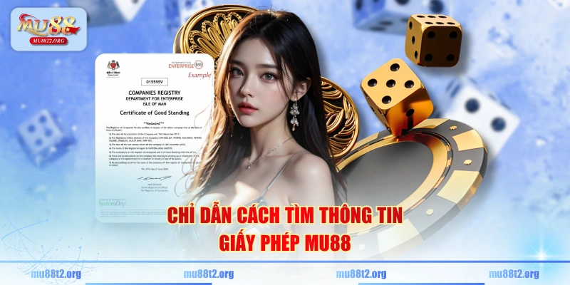 Chỉ dẫn cách tìm thông tin giấy phép MU88 